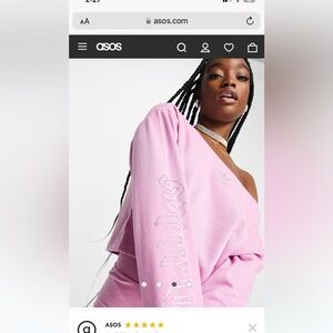 Adidas off the shoulder rhine stone logo sweater